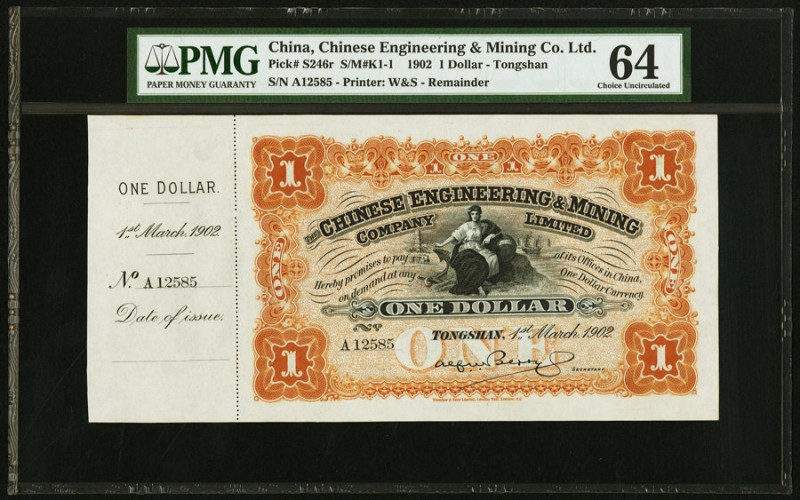 China Chinese Engineering & Mining Company Limited 1 Dollar 1902 Pick S246 S/M#K...