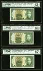 China Kwangtung Provincial Bank Pak Hoi, Swatow 20 Cents 1935 Pick S2437s3; S2437s4; S2437s6 Three Specimens PMG Choice Uncirculated 63 EPQ; Choice Un...