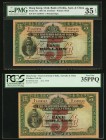 Hong Kong Chtd. Bank of India, Australia & China 5 Dollars 26.2.1948 Pick 54b KNB33 Two Examples PMG Choice Very Fine 35 EPQ; PCGS Very Fine 35PPQ. A ...