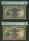 Hong Kong Chtd. Bank of India, Australia & China 5 Dollars 28.10.1941 Pick 54b KNB33 Two Examples PMG Very Fine 25; Choice Very Fine 35. The pre-war d...