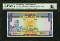 Hong Kong Chartered Bank 50 Dollars ND (1970-75) Pick 75a Specimen PMG Gem Uncirculated 65 EPQ. This modern type becomes quite scarce in Gem Uncircula...