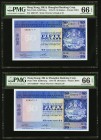 Hong Kong Hongkong & Shanghai Banking Corporation 50 Dollars 31.10.1973 Pick 184b KNB72 Five Consecutive Examples PMG Gem Uncirculated 66 EPQ(5). An i...