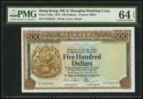 Hong Kong Hongkong & Shanghai Banking Corp. 500 Dollars 1978-1983 Pick 189a; 189c; 189d KNB76 Three Examples PMG Choice Uncirculated 64 EPQ; Gem Uncir...