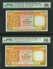 Hong Kong Hongkong & Shanghai Banking Corp. 1000 Dollars 1988-1989 Pick 199a; 199b KNB86 Two Examples PMG Gem Uncirculated 66 EPQ (2). A pair of high ...