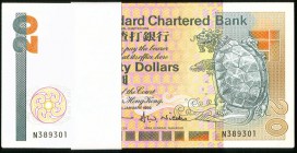 Hong Kong Standard Chartered Bank 20 Dollars 1.1.1992 Pick 279b KNB58 Pack of 100 Very Choice Crisp Uncirculated. A well preserved consecutive serial ...