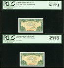 Hong Kong Government of Hong Kong 5 Cents ND (1941) Pick 314 KNB4 Five Consecutive Examples PCGS Superb Gem New 67PPQ (3); Gem New 66PPQ; Very Choice ...