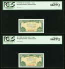Hong Kong Government of Hong Kong 5 Cents ND (1941) Pick 314 KNB4 Five Consecutive Examples PCGS Gem New 66PPQ. A handsome and useful group of five co...