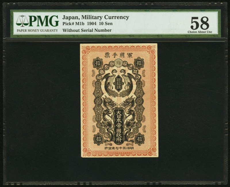 Japan Military Currency 10; 20 Sen, 1 Yen 1904 Picks M1b; M2a; M4b Lot of Three ...