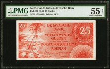 Netherlands Indies De Javasche Bank 25 Gulden 1946 Pick 92 PMG About Uncirculated 55 EPQ. At the time of cataloging, there are only nine examples grad...