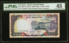 South Vietnam National Bank of Viet Nam 10,000 Dong ND (1975) Pick 36a PMG Choice Extremely Fine 45. Highest denomination of the series and desirable ...