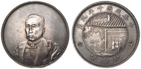 China: Republic 10 (1921) Silver 1 Dollar Inauguration of President Xu Shichang Extremely Fine; beautiful toning