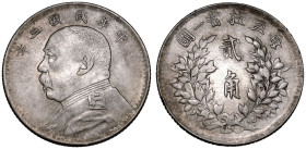 China: Republic 1914 2 Jiao 'Fat Man Dollar' Type About Extremely Fine, edge knocks