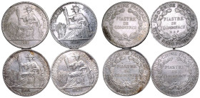 French Indochina 1913-1926 Silver 4x Piastres