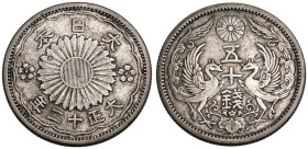 Japan Taishō 12 (1923) Silver 50 Sen