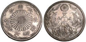 Japan Shōwa 6 (1931) Silver 50 Sen About Extremely Fine