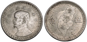 Taiwan Republic 38 (1949) Silver 5 Jiao About Extremely Fine
