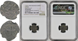 Crusader States: Kingdom of Cyprus Hugh III or IV 1269/1358 BI Denier NGC VF DETAILS