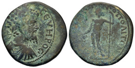 Septimius Severus (193-211). Moesia Inferior, Marcianopolis. Æ (26.5mm,10.5g). Laureate, draped and cuirassed bust of Septimius Severus, r. R/ Dionyso...