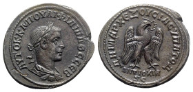 Philip II (247-249). Seleucis and Pieria, Antioch. AR Tetradrachm (29mm, 11.80g, 7h). AD 248-9. Laureate, draped and cuirassed bust r. R/ Eagle standi...