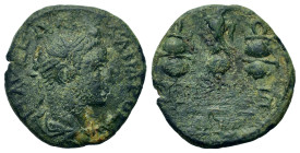 ?Volusian (251-253). Pisidia. Antiochia. Æ (18.8mm,3g). Laureate, draped and cuirassed bust of Aemilian r., seen from behind. R/ Legionary eagle betwe...