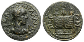 Gallienus (253-268). Pamphylia, Perge. Æ 10 Assaria (32mm, 18.96g, 6h). Laureate and draped bust r., seen from behind; I (mark of value) before. R/ Th...