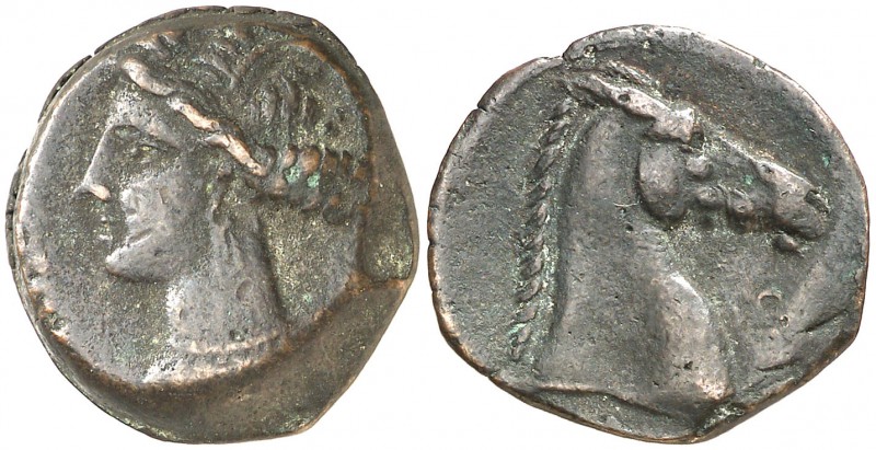 (s. III-II a.C.). Zeugitana (Cartago). AE 20. (S. 6526). 5,35 g. MBC+.