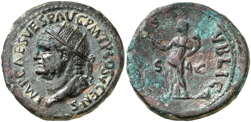 (74 d.C.). Vespasiano. Dupondio. (Spink 2346) (Co. 152) (RIC. 716). 13,05 g. EBC...