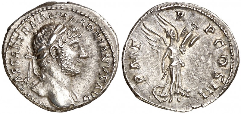 (123 d.C.). Adriano. Denario. (Spink 3527) (S. 1132) (RIC. 101). 3,46 g. EBC-/MB...