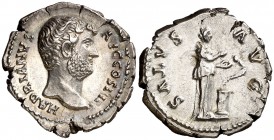 (137 d.C.). Adriano. Denario. (Spink 3540 var) (S. 1335) (RIC. 267). 3 g. EBC+/EBC-.