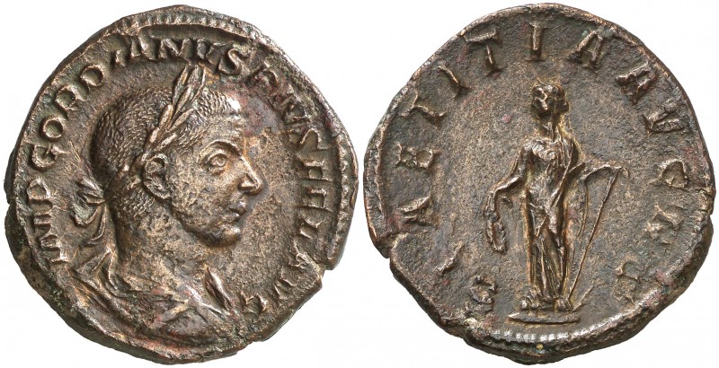 (241-243 d.C.). Gordiano III. Sestercio. (Spink 8712) (Co. 122) (RIC. 300a). 21,...