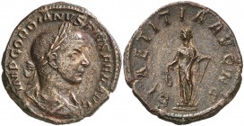 (241-243 d.C.). Gordiano III. Sestercio. (Spink 8712) (Co. 122) (RIC. 300a). 21,81 g. MBC+.
