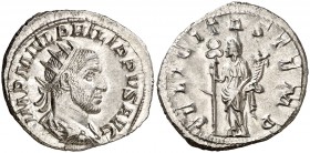 (245 d.C). Filipo I. Antoniniano. (Spink 8928) (S. 43) (RIC. 31). 4,09 g. EBC+.
