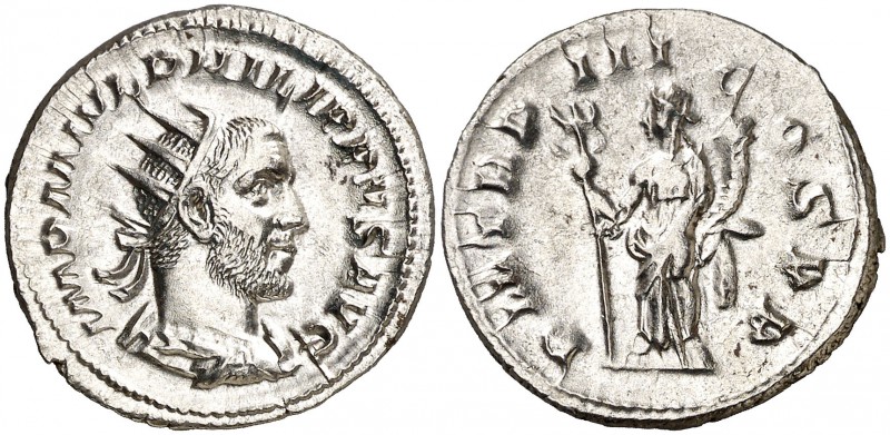 (246 d.C.). Filipo I. Antoniniano. (Spink 8944) (S. 124) (RIC. 3). 4,32 g. Limpi...