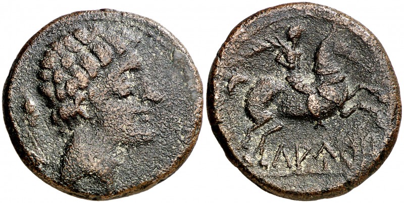 Lauro (Llerona). As. (FAB. 1687) (ACIP. 1367). 12,46 g. MBC-.