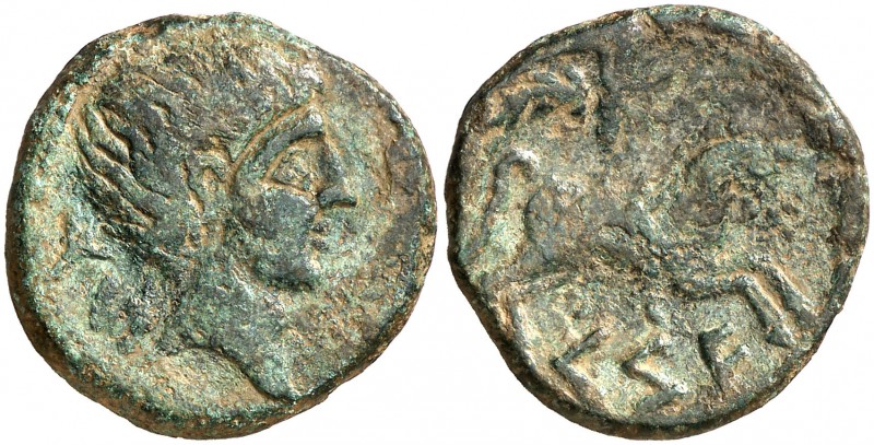 Tarraco (Tarragona). As. (FAB. 2294) (ACIP. 1218). 8,13 g. Pátina verde. MBC.