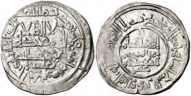 AH 392. Califato. Hixem II. Al Andalus. Dirhem. (V. 569) (Fro. 44). 3,61 g. Ex Colección Manuela Etcheverría. MBC+.