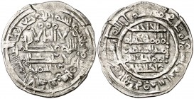 AH 393. Califato. Hixem II. Al Andalus. Dirhem. (V. 577) (Fro. 19). 3 g. Ex Colección Manuela Etcheverría. MBC.