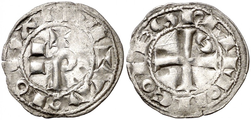 Ramon VI (1194-1222) y Ramon VII (1222-1249). Tolosa. Diner. (Cru.Occitània 80)....