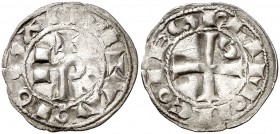 Ramon VI (1194-1222) y Ramon VII (1222-1249). Tolosa. Diner. (Cru.Occitània 80). 0,83 g. La leyenda empieza a las 3h del reloj. MBC.