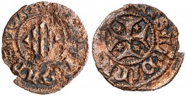 Martí I (1396-1410). Sardenya. Pitxol. (Cru.V.S. 529.1 var) (Cru.C.G. 2333a var) (MIR. 9). 0,50 g. Pequeño agujerito. Limpiada. Rara. (MBC-).