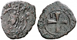 Frederic III (1296-1337). Sicília. Diner. (Cru.V.S. falta var) (Cru.C.G. 2567 var) (MIR. 185 var). 0,70 g. MBC-