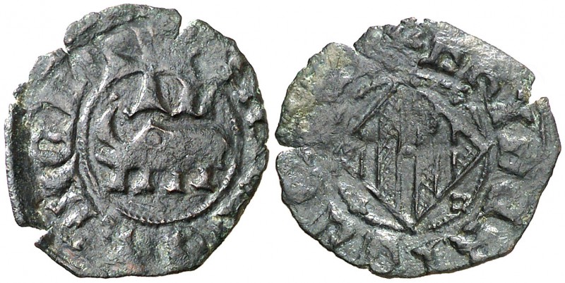 Frederic IV de Sicília (1355-1377). Sicília (Catània). Diner. (Cru.V.S. 706) (Cr...