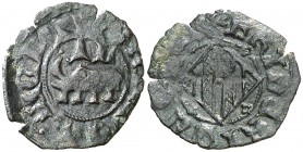 Frederic IV de Sicília (1355-1377). Sicília (Catània). Diner. (Cru.V.S. 706) (Cru.C.G. 2653b) (MIR. 1). 0,61 g. MBC.