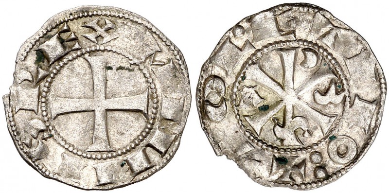 Alfonso VI (1073-1109). Toledo. Dinero. (AB. 5). 0,96 g. MBC.