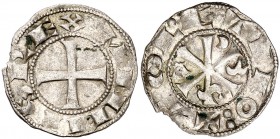 Alfonso VI (1073-1109). Toledo. Dinero. (AB. 5). 0,96 g. MBC.