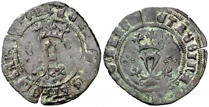 Reyes Católicos. Granada. Desconocido. 1 blanca. (Cal. 604). 0,88 g. MBC-.