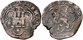 Reyes Católicos. Granada. R. 4 maravedís. (Cal. tipo 272, falta var) (Seb. 558). 6,43 g. Escasa. BC/BC+.