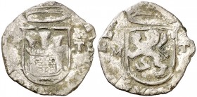 s/d. Felipe II. Toledo. M. 1 cuartillo. (Cal. 881 var) (Seb. 190 var). 2,57 g. MBC.