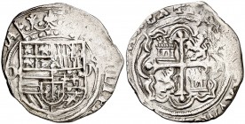 s/d. Felipe II. México. O. 1 real. (Cal. 644). 3,40 g. Limpiada. Ex Colección Manuela Etcheverría. MBC-.