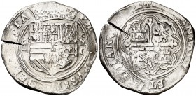 s/d. Felipe II. México. O. 4 reales. (Cal. 333). 13,33 g. Limpiada. Ex Colección Manuela Etcheverría. MBC-.